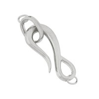 23x9mm Sterling Silver Thick, Smooth Hook and Eye Clasp Set