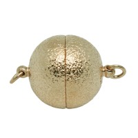 Yellow Sterling Silver 14mm Ball Magnet Clasp with Stardust Texture