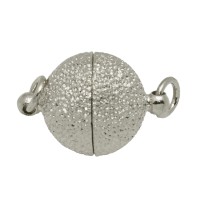 12mm Sterling Silver Stardust Round Ball Magnet Clasp