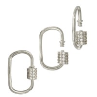 Sterling Silver Carabiner Clasp with Screw Closure