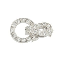17x11mm Circle Foldover Clasp with Cubic Zirconia for Single or Multi Row Designs
