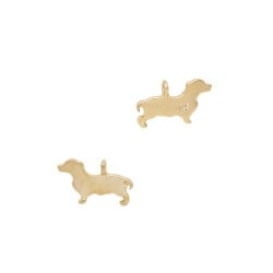 12mm Sterling Silver Yellow Dog Charm