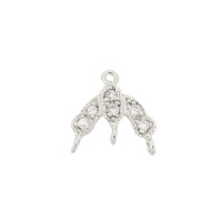 Gray Rhodium 9mm Sterling Silver and CZ Chandelier