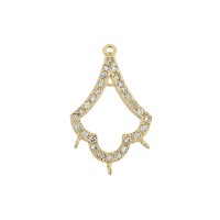 Yellow 14X24mm Sterling Silver and CZ Chandelier Centerpiece Bell With 5 Rings