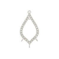 13x25mm Sterling Silver and CZ Diamond Shaped Chandelier Component for Dangling with 5 Rings