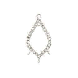13x25mm Sterling Silver and CZ Diamond Shaped Chandelier Component for Dangling with 5 Rings