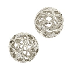 10mm Sterling Silver and CZ Filigree Ball Bead