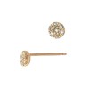 14K Gold Rose 4mm Flat Circle Earring with Diamonds in Pave Setting