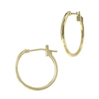 Round Tube 14K Gold 1.25mm Thick Round Click Hoop Earring