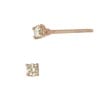 14K Gold Rose 2mm Full Cut Diamond Solitaire Stud Earring