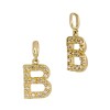 Block Style Medium 14K Gold Alphabet Letter Initial Charm with Diamonds
