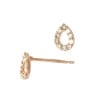 14K Gold Rose 14K Gold Pear Drop Shaped Stud Earring with Diamonds in Pave Setting