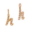 Italic/Cursive Medium 14K Gold Alphabet Letter Initial Charm with Diamonds