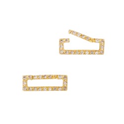 14K Gold Rectangle 14.7x5.4mm Snap Close Chain Link Connector