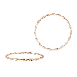 14K Gold Rose Size 4 Twisted Wire Stacking Ring