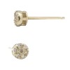 14K Gold Yellow 3.8mm Pave Diamond Round Disc Stud Earrings