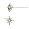 14K Gold White 6mm Compass Star Stud Earring with Diamonds