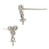 14K Gold White 4.5mm Triangle 3 Bezel Diamond Stud Earring
