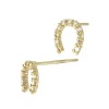 14K Gold Yellow 5.5x6mm Horseshoe Stud Earring with Diamonds in Pave Setting