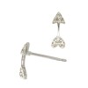 14K Gold White 3x8.5mm Rounded Arrow Stud Earring With Diamonds