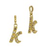 Italic/Cursive Medium 14K Gold Alphabet Letter Initial Charm with Diamonds