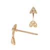 14K Gold Rose 3x8.5mm Rounded Arrow Stud Earring With Diamonds