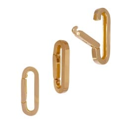 14K Gold Oval 5.5x14.7mm Snap Close Chain Link Connector