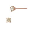 14K Gold Rose 2.5mm Full Cut Diamond Solitaire Stud Earring