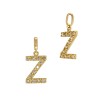 Block Style Medium 14K Gold Alphabet Letter Initial Charm with Diamonds