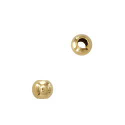 10K Gold Round Ball Completely Smooth, Seamless Bead with No Stones