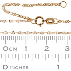 1.5mm Rose 14K Gold Flat Oval Disc Chain