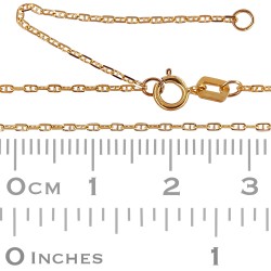 1.1mm Rose 14K Gold Diamond Cut Anchor Chain
