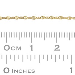1.5mm Yellow 14K Gold Flat Oval Disc Chain