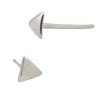 14K Gold White Equilateral Triangle Triangle Stud Earring