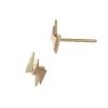 7x4mm 14K Yellow and Rose Gold Two Tone Lightning Stud Earring