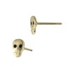 5.5x4mm 14K Yellow Gold Skull Earring