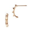 14K Gold Rose 12.5x2mm Curved Spike Stud Earring
