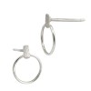 14K Gold White 7mm Circle Loop Stud Earring
