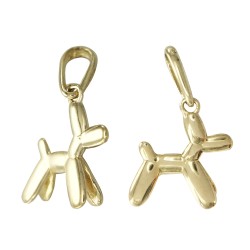11mm 14K Gold Balloon Poodle Dog Charm