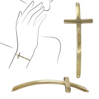 14K Yellow Gold Cross Bracelet Component