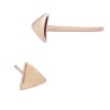 14K Gold Rose Equilateral Triangle Triangle Stud Earring