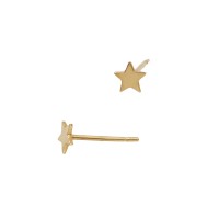 14K Gold Yellow 4.0mm Star Stud Earring