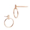 14K Gold Rose 7mm Circle Loop Stud Earring