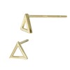 14K Gold Yellow Equilateral Triangle Triangle Stud Earring