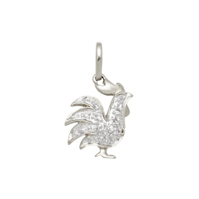14K Gold Yellow 10mm Diamond Rooster Charm