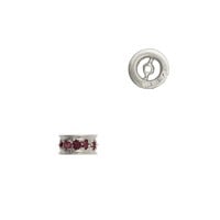 6mm White 14K Gold Pave Ruby Roundel Bead