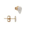 7x4mm 14K Gold Yellow Pear Shaped Stud Earrings with Pave Diamonds