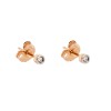 2.5mm Rose 14K Gold Diamond Stud Earring Pair