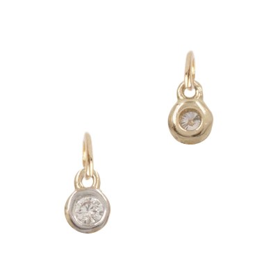 14K Gold Yellow 2.5mm Single Diamond Accent Charm in Setting