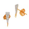 3x11mm 14K Gold Rose Diamond Triangle Earring Pair with Ring